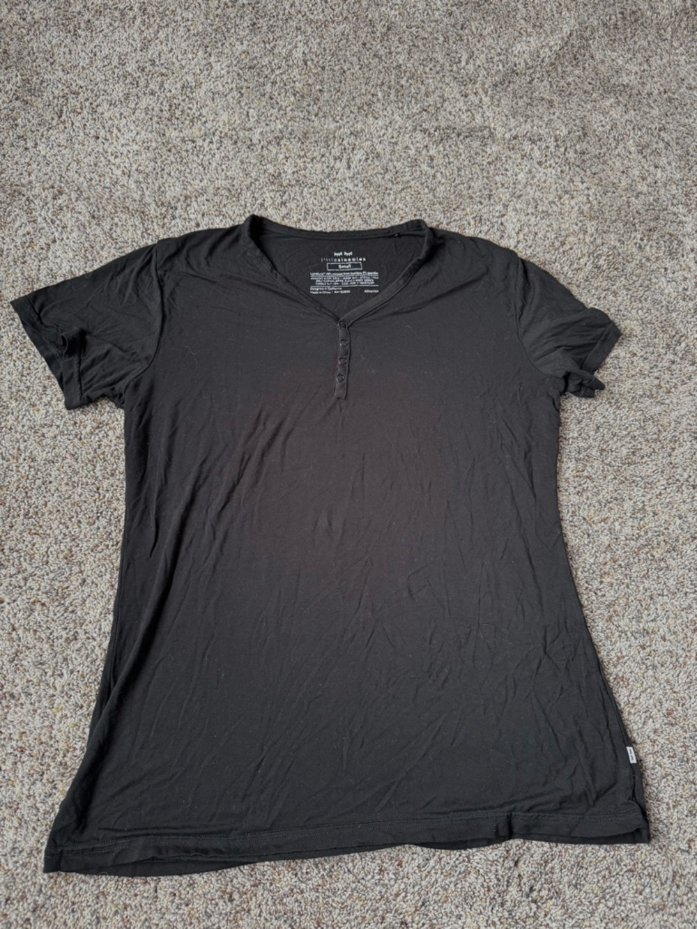 Little Sleepies Bamboo Black Women's Short Sleeve Pajama Top - Size Small - Picture 2 of 3